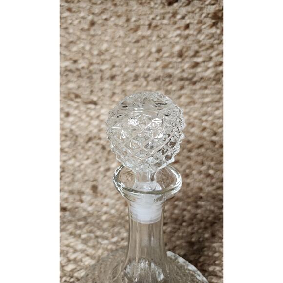 Vintage Genie Style Crystal Clear Glass Decanter Designer Style 11" Tall - Picture 2 of 8